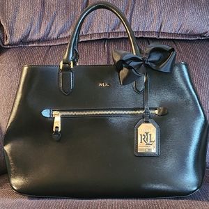Ralph Lauren black leather handbag